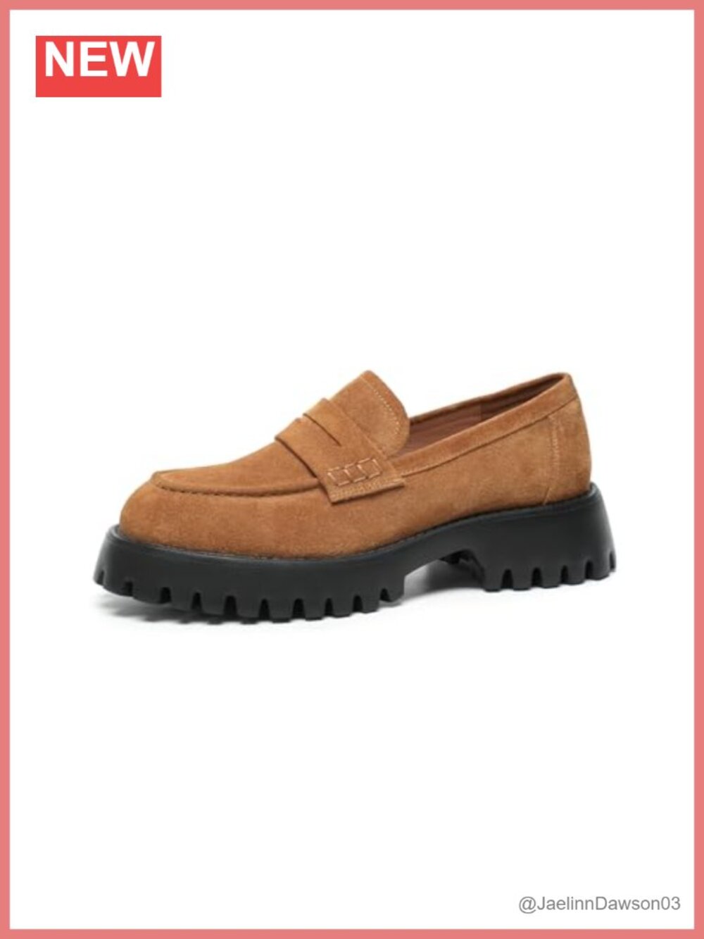 Chunky Platform Loafers Women's Slip-On Suede Penny Shoes